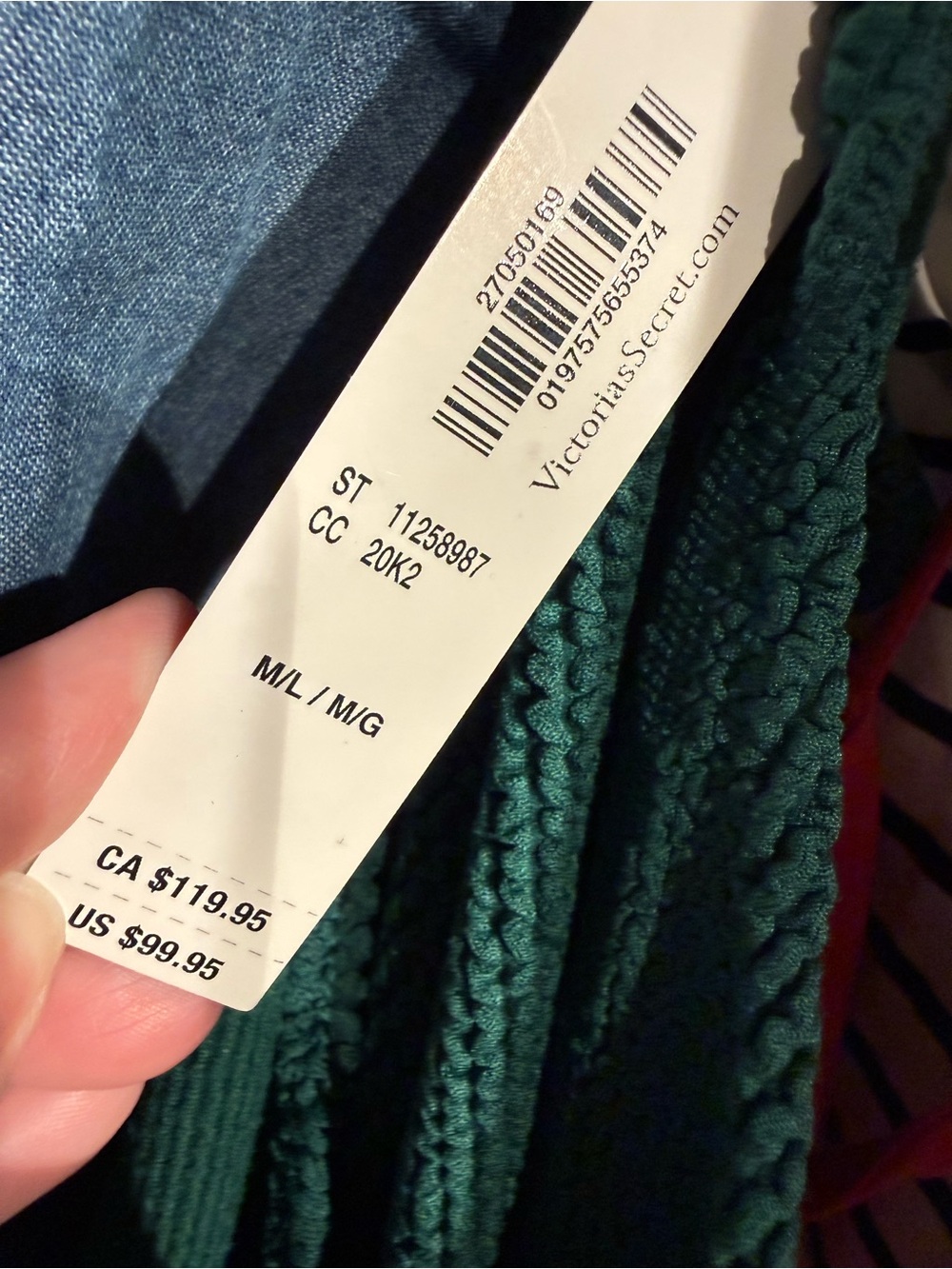 See in live! Victoria's Secret Dark Green Crocheted Swim Coverup